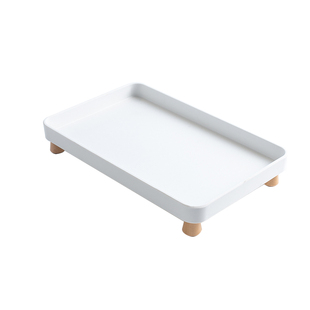 北欧Wooden foot tray木脚托盘长方形家用水杯磨砂收纳盘香水茶盘