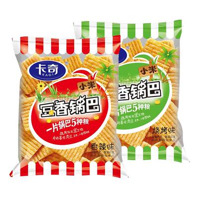 卡奇小米豆香锅巴香辣味烧烤味休闲零食小包装膨化食品