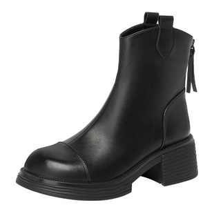 戈美其短靴女2025春季新款弹力靴子袜靴厚底英伦风瘦瘦马丁靴女款