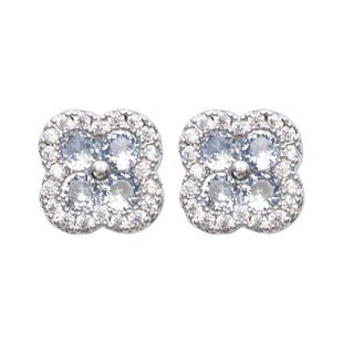 方糖家 薄荷曼波幸运四叶小花锆石耳钉轻奢小众2025新款爆款耳环