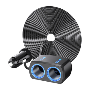 舜威一分二车载点烟器一拖二充电器汽车12/24V加长线转换器插座