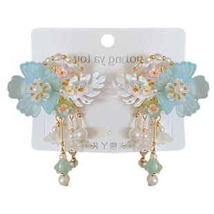 古风汉服配饰小女孩侧边刘海对夹头饰新中式流苏步摇儿童发夹发卡