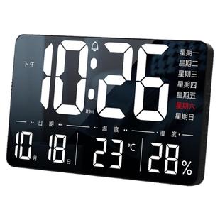 智能WIFI大屏时钟摆台式闹钟LED显示万年历温度湿度挂墙电子钟