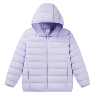 安踏儿童男女童轻薄羽绒服2025秋冬新款舒适保暖中大童连帽羽绒服