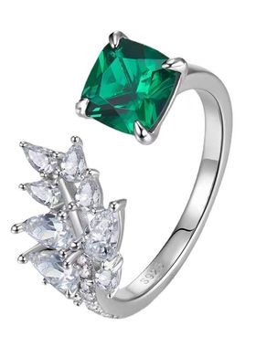 绿钻羽翼开口戒指时尚女