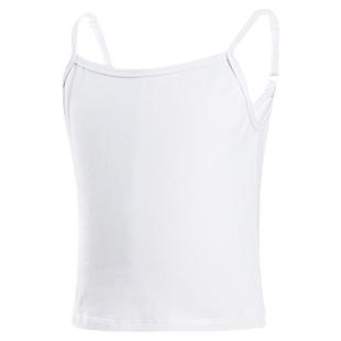 儿童舞蹈服秋冬吊带背心打底衣内衣防走光练功服白色上衣考级女童