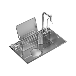 unaxi-X99厨房洗菜盆304不锈钢原色5.0洗碗日式大单槽小户型水槽