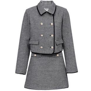 ONLY2025秋冬新款优雅欧根纱拼接粗花呢小香风套装短裙连衣裙女