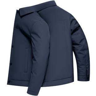 雪中飞羽绒服男2025秋冬季新款轻暖鹅绒服短款翻领中青年冬装外套