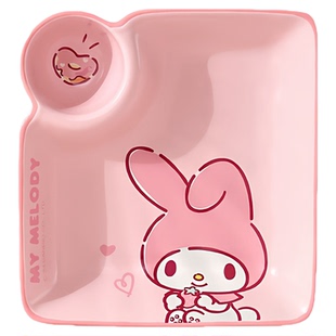 三丽鸥helloKitty饺子盘子醋碟儿童早餐盘分格陶瓷可爱碟吃水饺盘