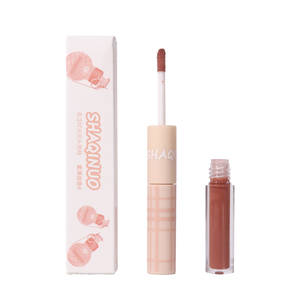 SHAQINUO青涩时光双头唇釉镜面水光唇蜜雾面哑光丝绒口红国货美妆，可领1元优惠券