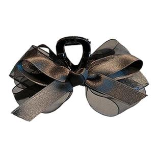 黑色网纱蝴蝶结发抓女后脑勺气质优雅发量多抓夹高级感鲨鱼夹头饰