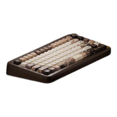 恶魔轴AKKO真胡桃木三模机械键盘