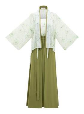 清新田园风日常宋制汉服三裥裙