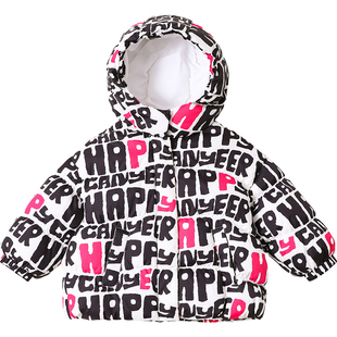 康衣儿宝宝羽绒服短款男童90白鸭绒加厚保暖外套1-3-6-8岁小女生