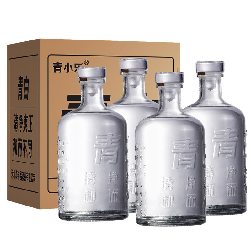 青小乐青白酒53度清香型白酒整箱4瓶装光瓶口粮酒粮食酒特价