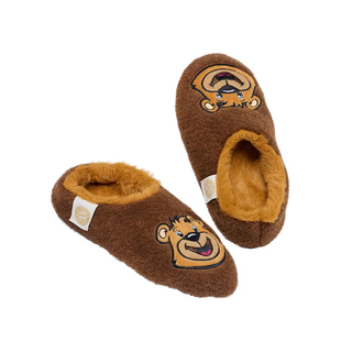 进口拜仁周边棉拖鞋少儿棕色刺绣伯尼熊包跟官方正品32845品德居