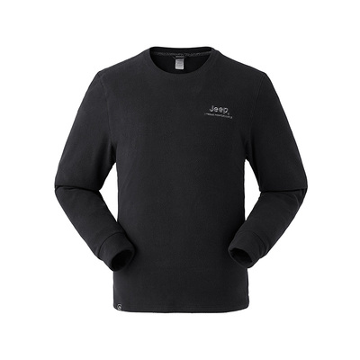 jeep吉普秋冬双面绒男士圆领套头