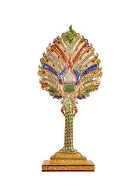 泰式木雕金箔孔雀客厅玄关摆件