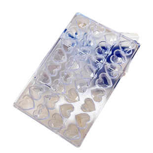 tangba堂巴 10克 32连砖石切面心形巧克力模具情人节糖果模PC材质