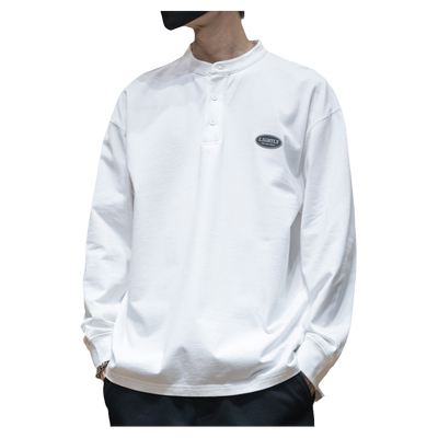 希越重磅长袖t恤亨利领Polo衫