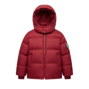 2025年秋冬季短款连帽加厚儿童羽绒服外套男女童90鹅绒线下同款