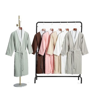 超五星级酒店浴袍男女长款情侣睡袍华达呢双层比纯棉吸水速干新款