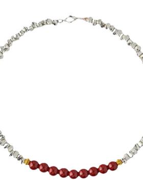 普陀山碎银几两朱砂手串女款马年银手链本命年手串转运珠天然福牌