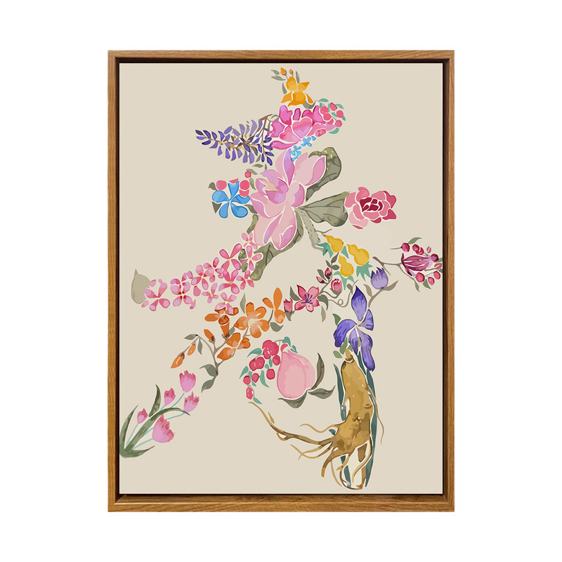 新中式百花祝寿图DIY数字油画