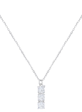 爆闪一字锆石吊坠项链女夏新款