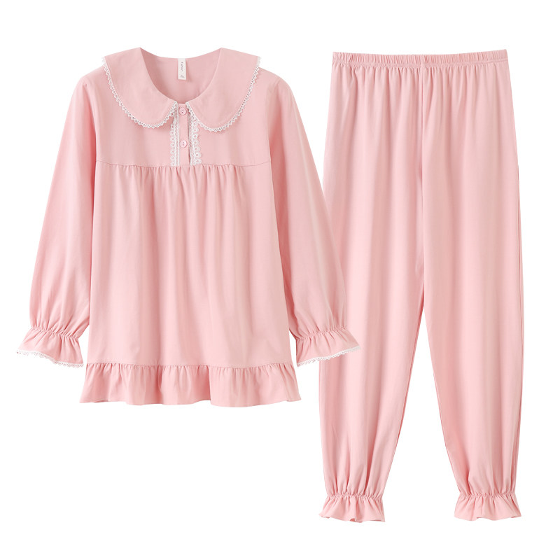 春秋季睡衣女纯棉长袖家居服套装