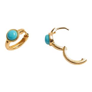 乌垛【西藏护魂石】绿松石耳环首饰设计礼物极简天然耳饰小众独特