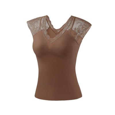 婷美蕾丝加绒蓄热保暖打底背心