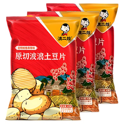 滇二娃椒香麻辣味土豆片43g×3包