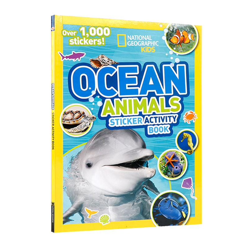预售美国国家地理 Ocean Animals Sticker Activity Book 英文原版绘本海洋动物认知科普贴纸书百科互动启蒙图画活动书亲子6-9岁