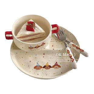 一人食餐具碗碟高颜值儿童早餐分餐盘家用燕麦碗可爱分格餐盘套装