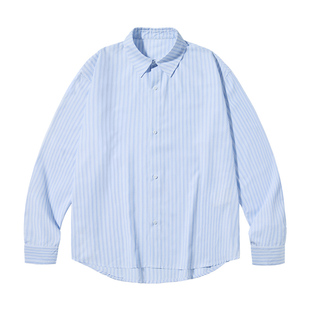 PSO Brand男装女装【基础款】蓝白条纹衬衫宽松春秋长袖衬衣外套