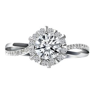 【培育】VRAI/芮爱 蔓爱花火圆钻钻石婚戒美国进口定制铂金女戒