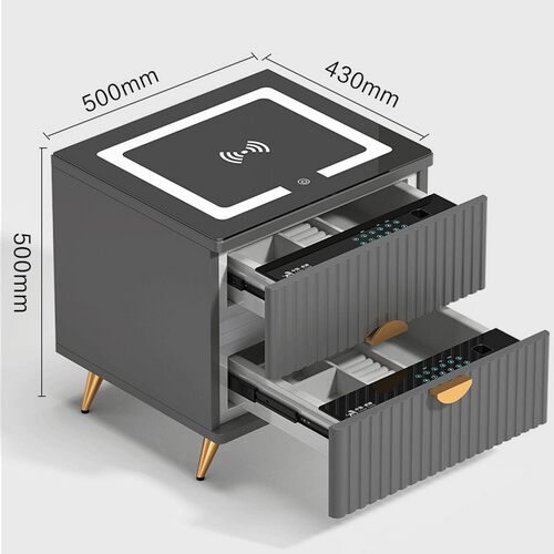 虎牌保险柜家用小型床头柜带保险箱多功能密码抽屉保险柜箱配首饰