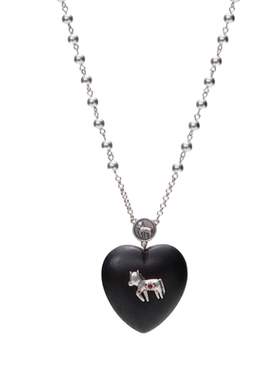 10AMsotiiiiired【9.08上新】小马爱心灰色珍珠长款项链配饰