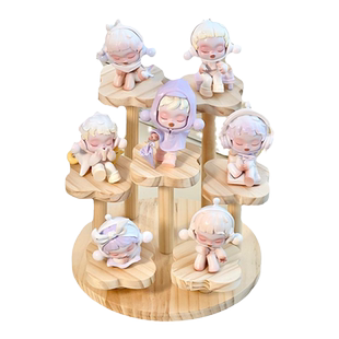 盲盒展示阶梯手办柜内置收纳泡泡玛特立牌模型摆件台阶原木娃架子