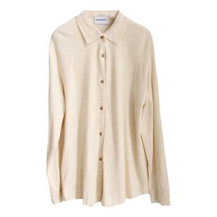 AI家意式羊毛暗藏高价值 时髦衬衣轻奢衬衫显瘦慵懒打底上衣女春