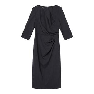 【刘涛同款】YINER音儿春季法式优雅缎面收褶连衣裙