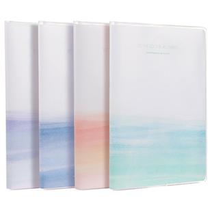 得力笔记本本子加厚胶套本记事本日记本清新简约A5/B5课堂文艺32K初中高中16K手账办公考研大学生作业本4本