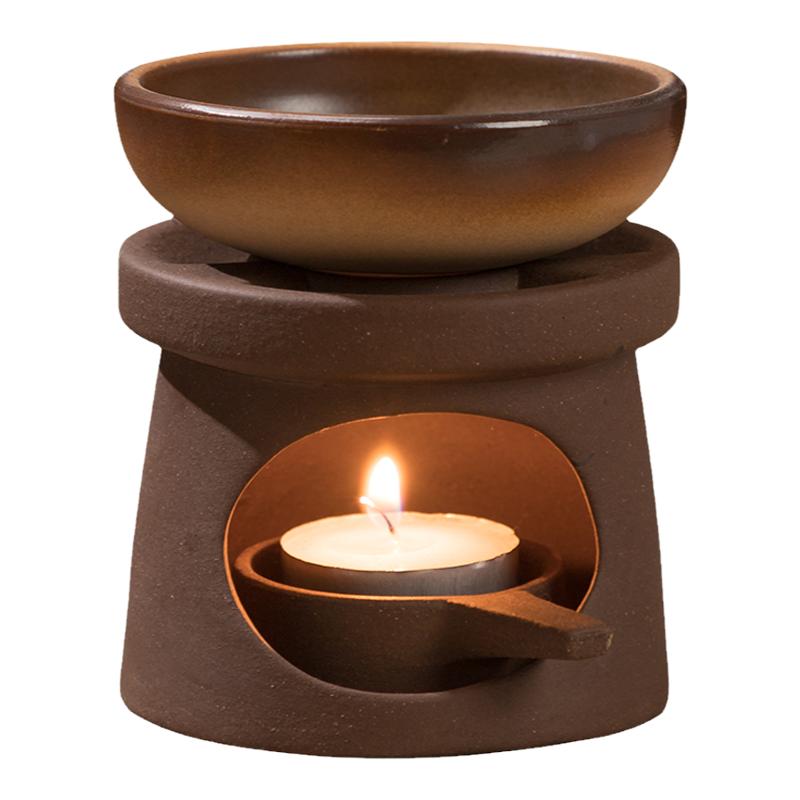 蜡烛温茶底座砂陶粗陶香薰炉茶具茶炉日式茶台加热温茶器花茶器杯