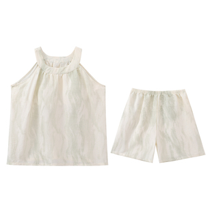 带胸垫一体云朵棉睡衣女夏季无袖吊带套装夏天女生宿舍背心家居服