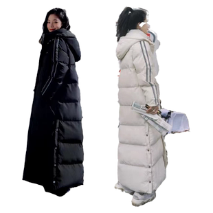 超长款到脚踝羽绒棉服女冬季中戏艺考加厚面包服外套宽松过膝棉袄