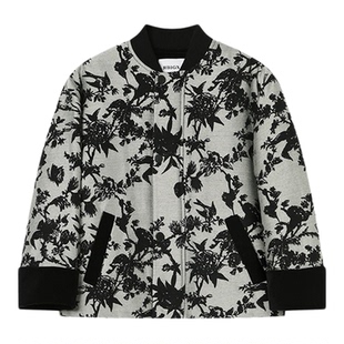 RBIGX瑞比克童装2025冬季新款新中式复古植物刺绣男童棒球领外套