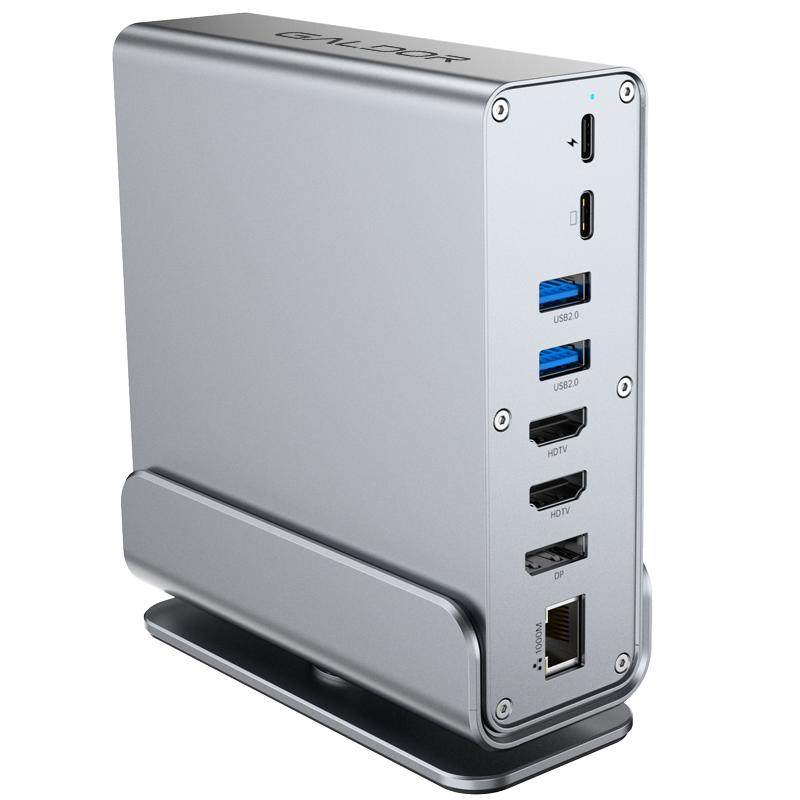 高多（GALDOR）15口立式双HDMI+DP 4K60Hz高清扩屏读卡千兆网口多功能立式扩展坞适配笔记本电脑