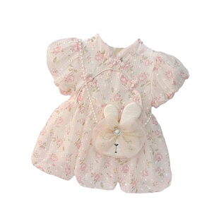 女童连衣裙夏季2026新款儿童装汉服网红洋气旗袍夏装中国风公主裙